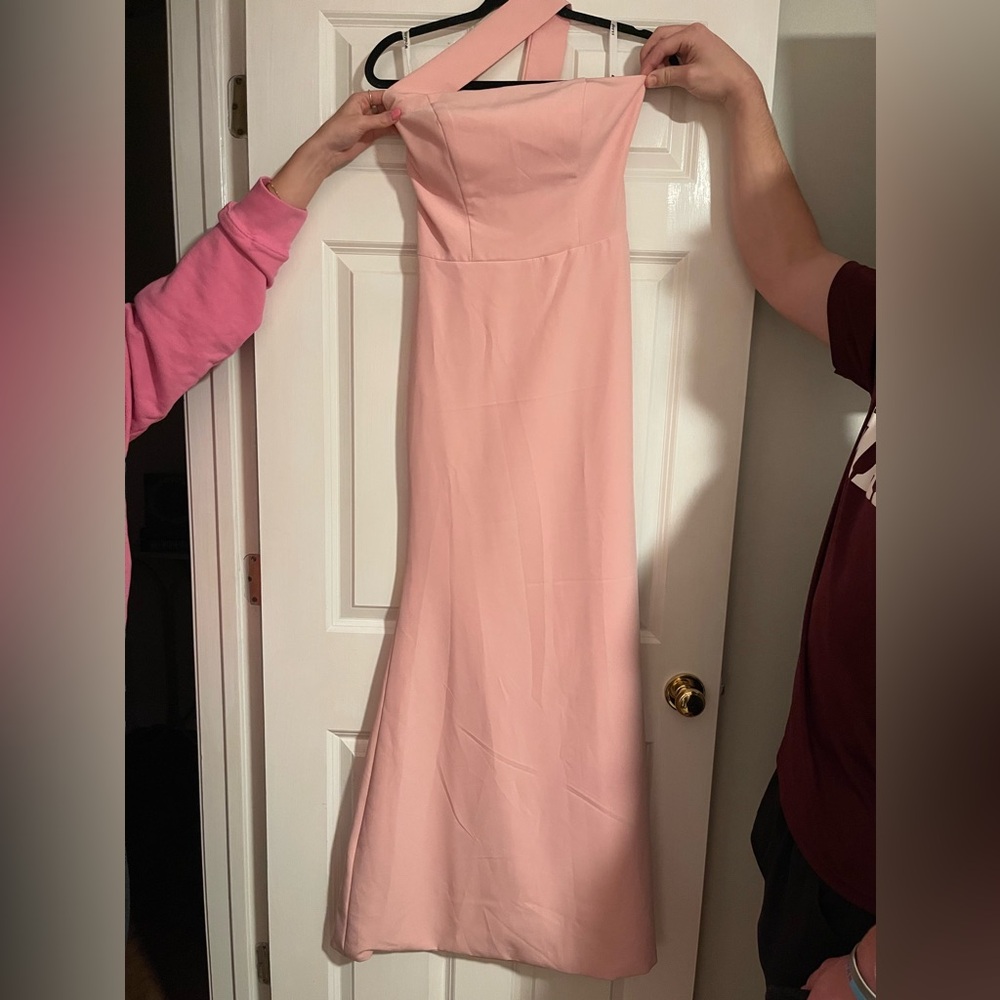 Elegant Pink One-Shoulder Dress